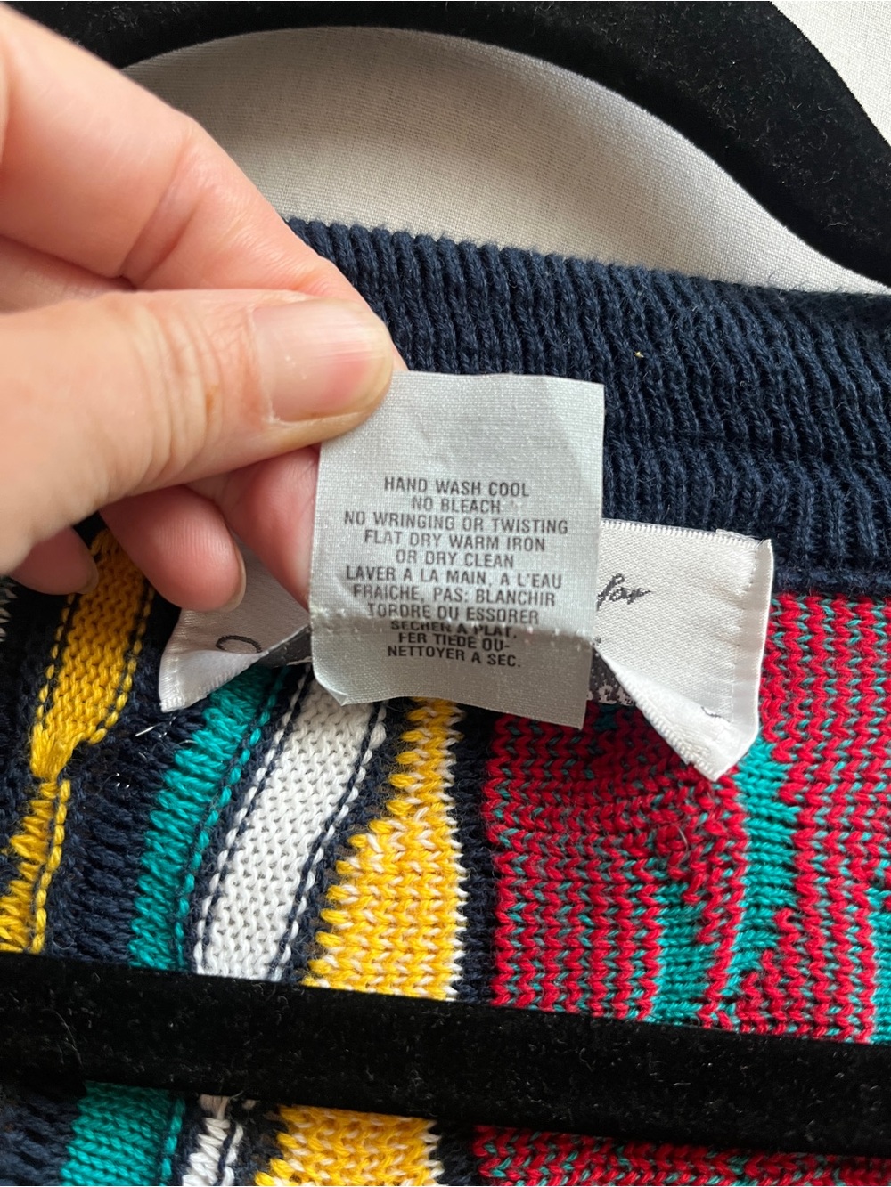Vintage Saxony Multicolor 3D Knit Cotton Cardigan XL - Picture 6 of 10